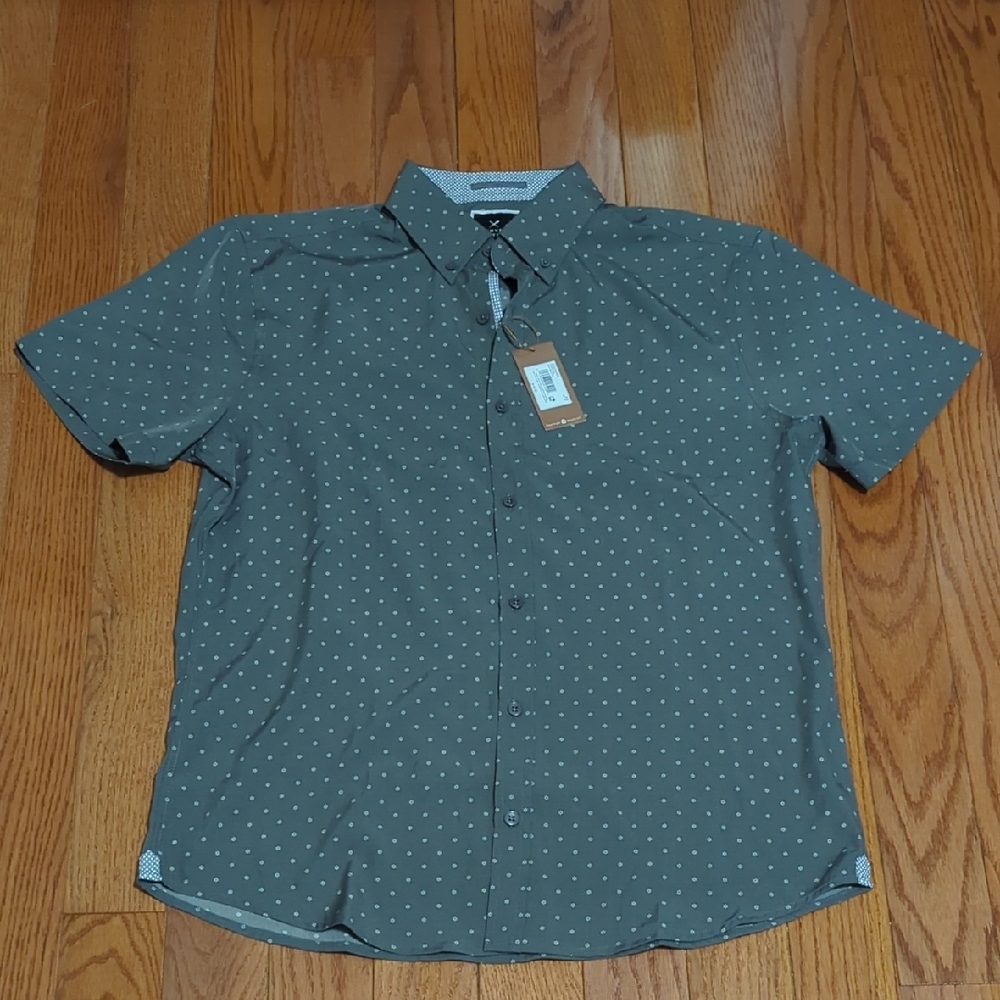 Denver Hayes Green Casual Button Down Shirt